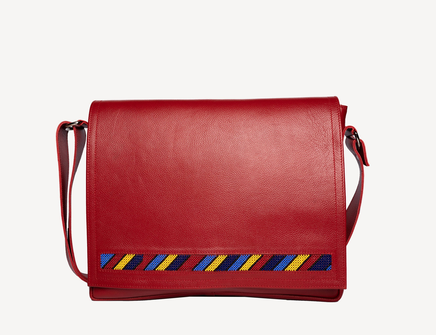 Camel 3008 Beaded | Leather Messenger Bag | Adelphi