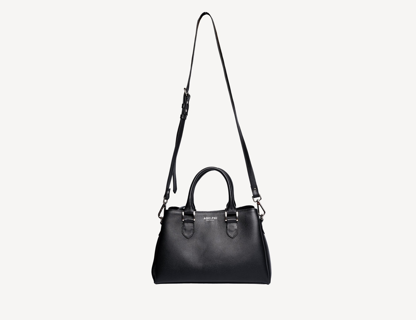 Classic satchel bag in Black by Adelphi